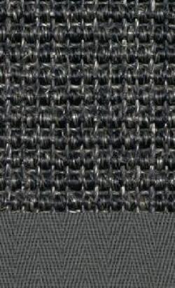 Sisal Salvador anthrazit 040 tæppe med kantbånd i grau 042